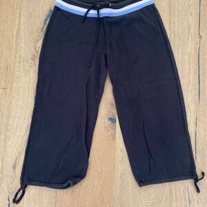 BCG Black Capris with Blue Stripe